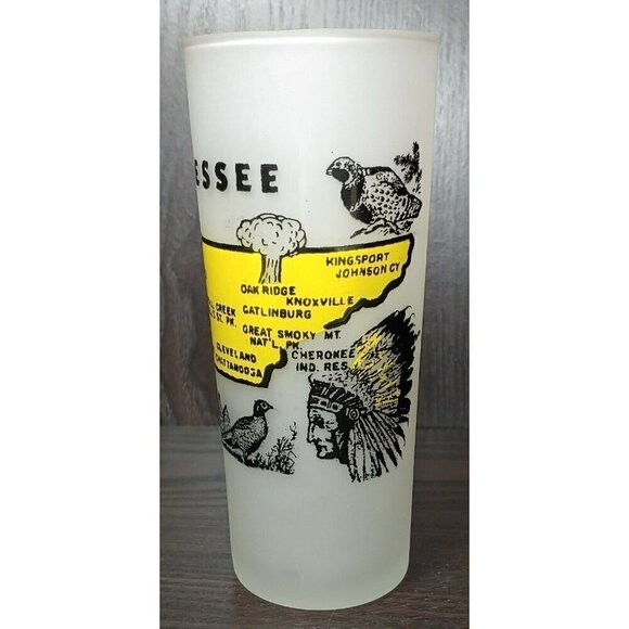 Vintage Anchor Hocking Flosted Glass Tennessee Drinkware And Barware Tumbler Mug - Picture 2 of 9